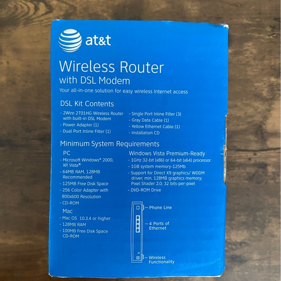 AT&T Wireless Router W/ Wireless DSL Modem - Picture 3 of 9